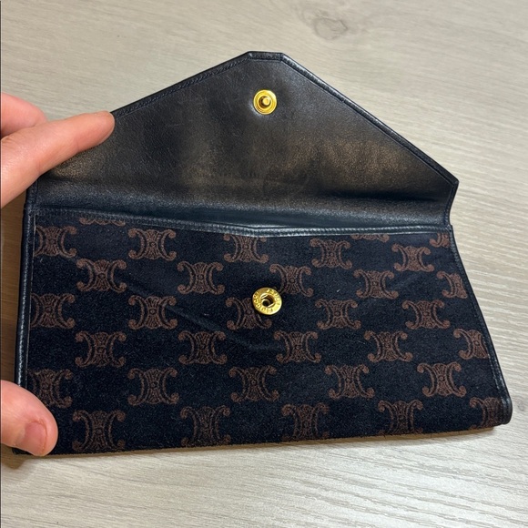 CELINE Macadam Triomphe Canvas & Leather Envelope Wallet – Vintage - Picture 6 of 16